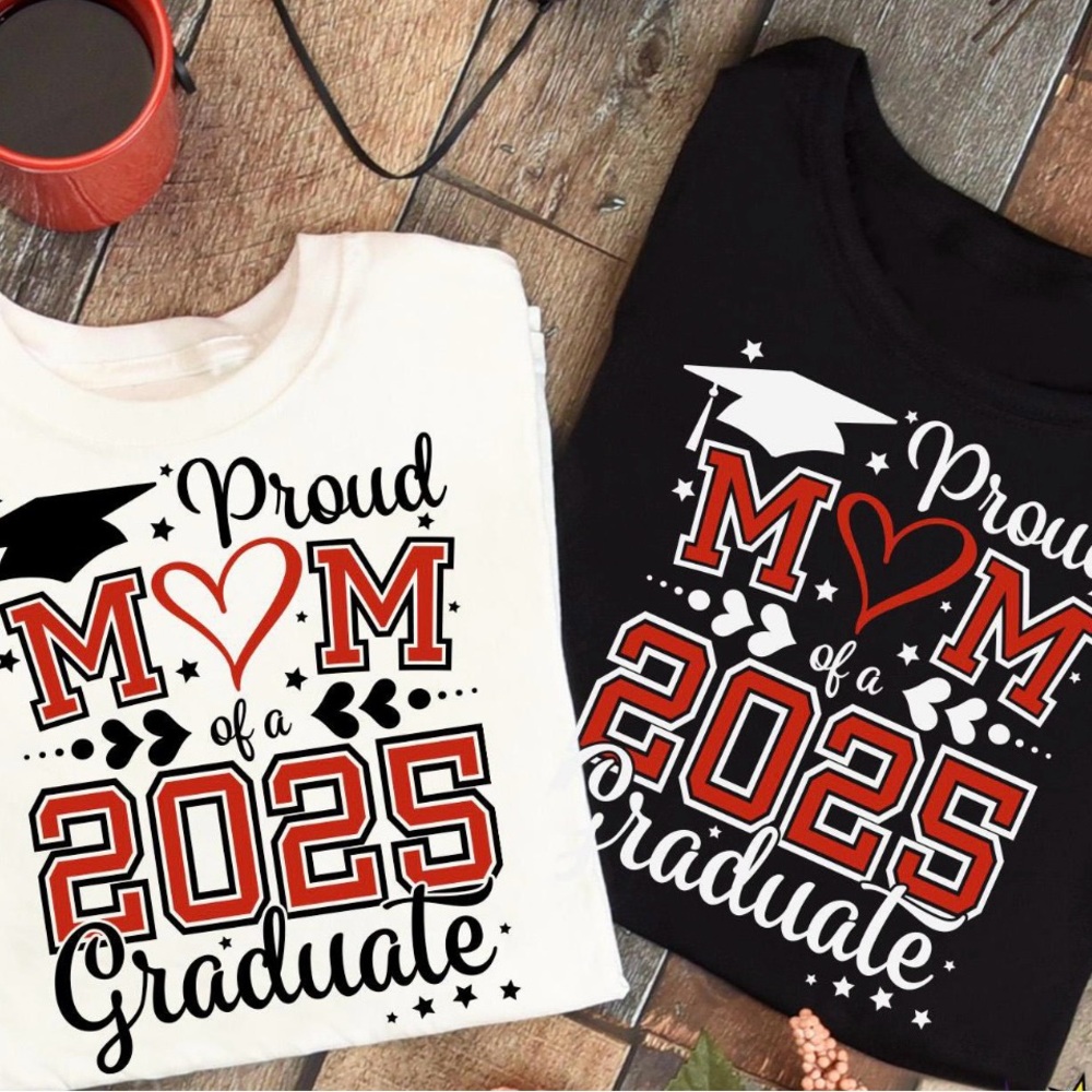 Black and White Proud 2023 Graduate Short Sleeve Tees